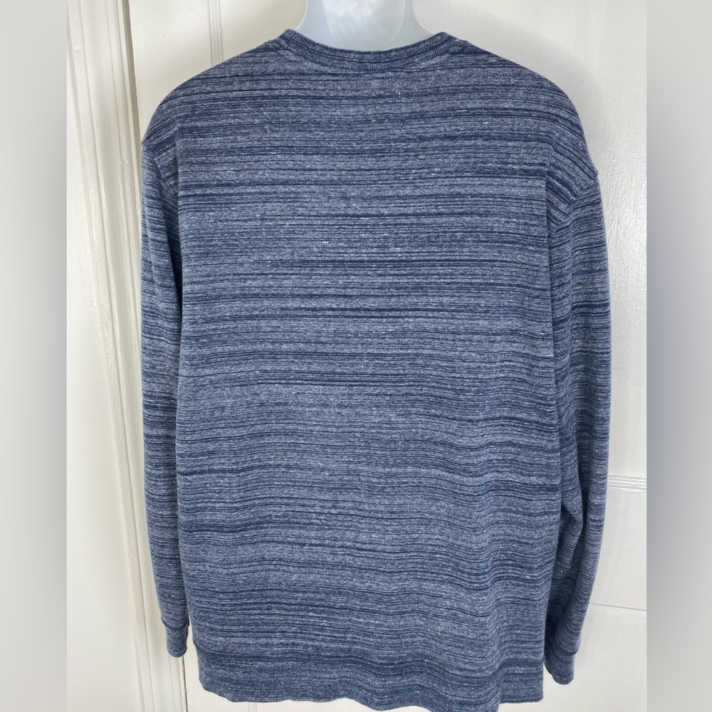 UGG Men's Heathered Blue Crewneck Fleece Lined Sweater - Picture 5 of 5